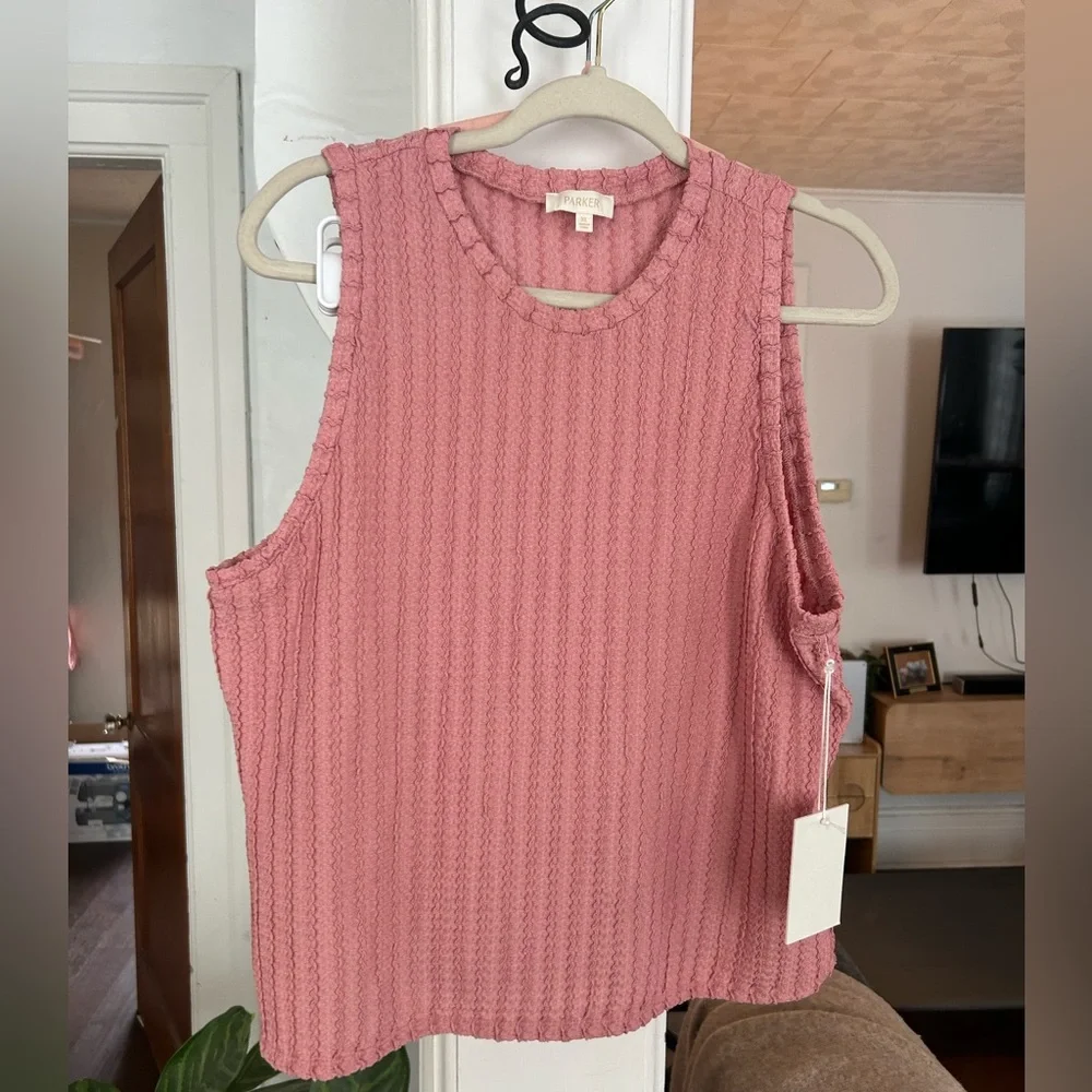 Parker Ribbed Knit Pink Tank Top